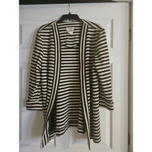 Lady Carol of New York  Womens Size 14 Open Front Cardigan Vintage Striped
